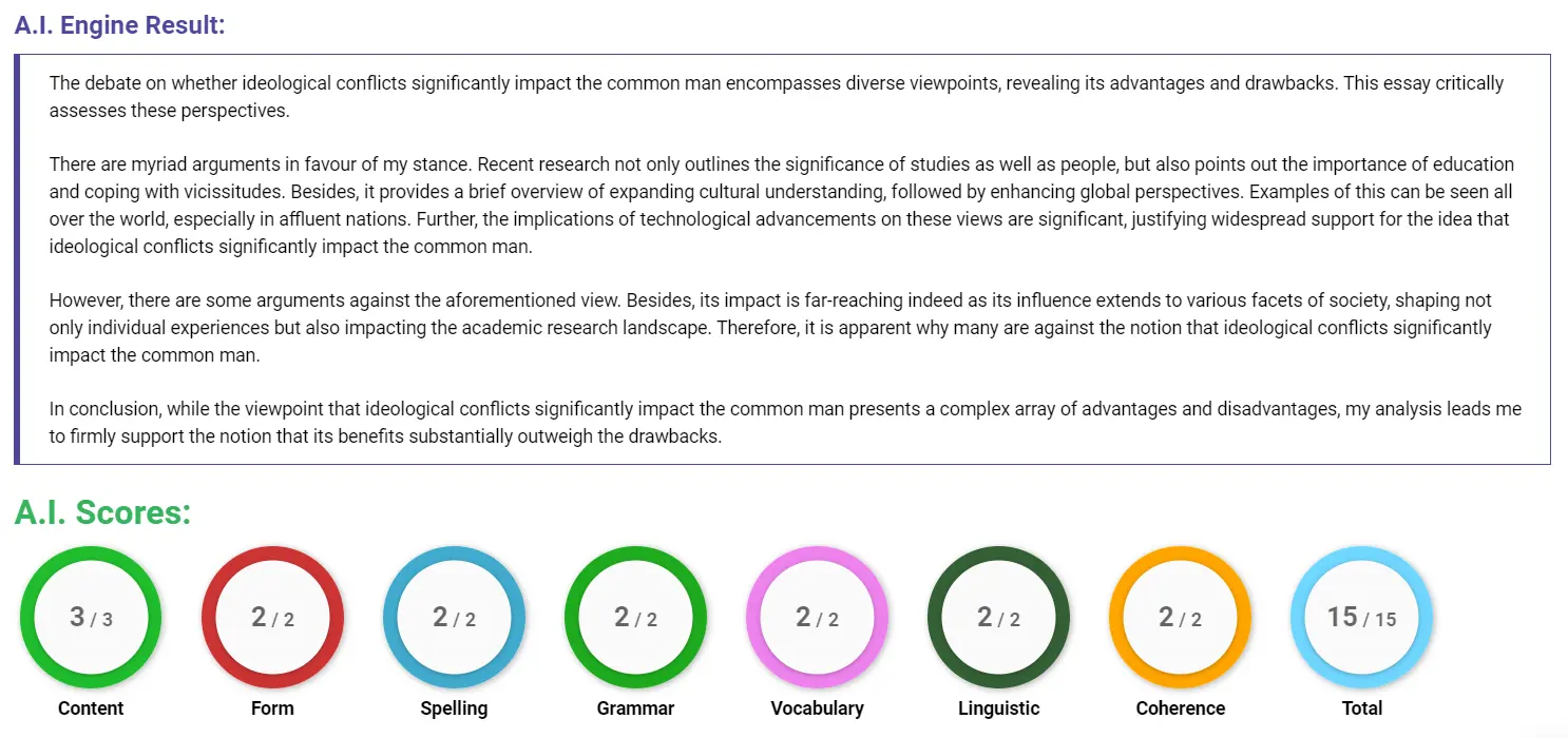 AI assessment screenshot for Do Common People Suffer from Ideologies?