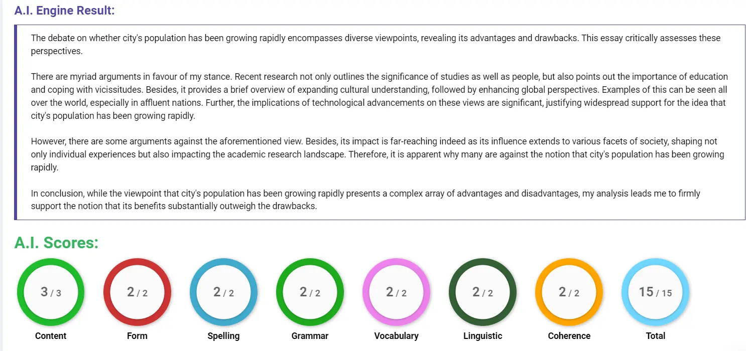AI assessment screenshot for City Growth: Planners or New Policies?
