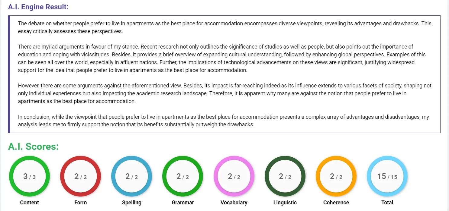 AI assessment screenshot for Apartments or Houses: Which is Better?