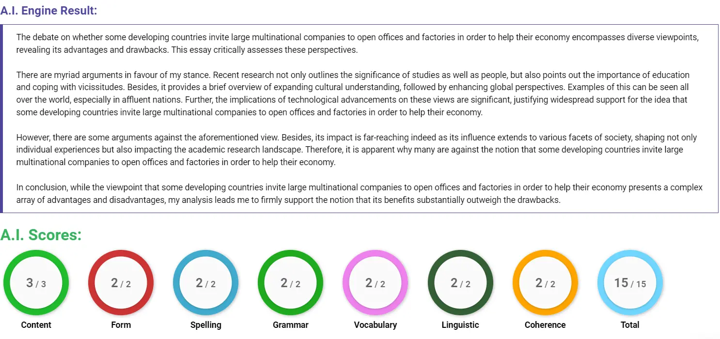 AI assessment screenshot for Foreign Companies or Local Businesses for Economic Growth?