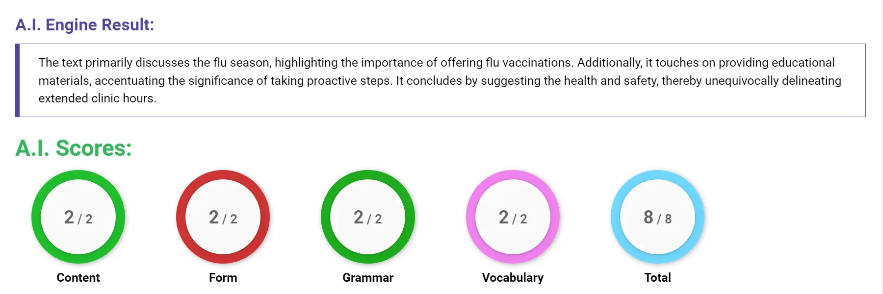 AI assessment screenshot for Untitled Sample Answer