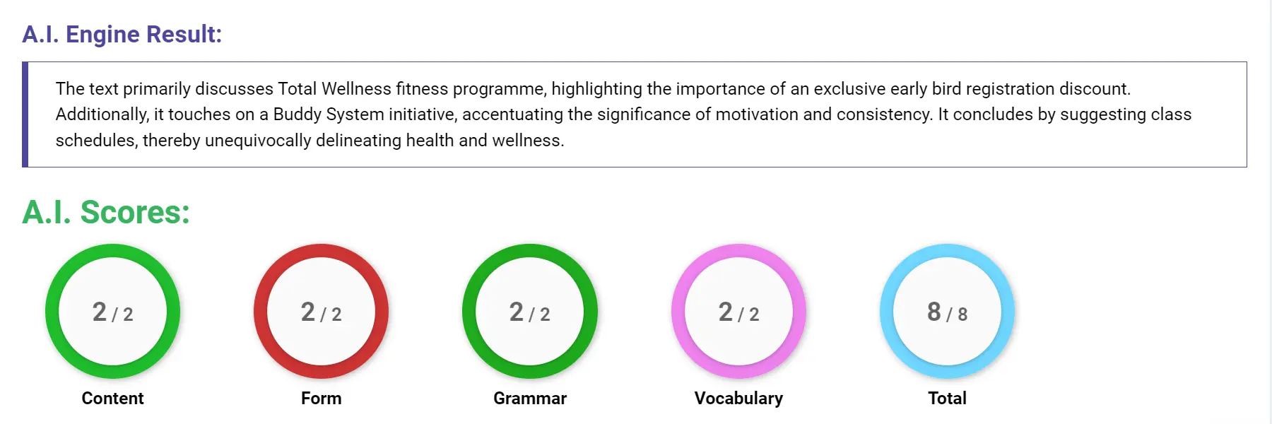 AI assessment screenshot for Untitled Sample Answer